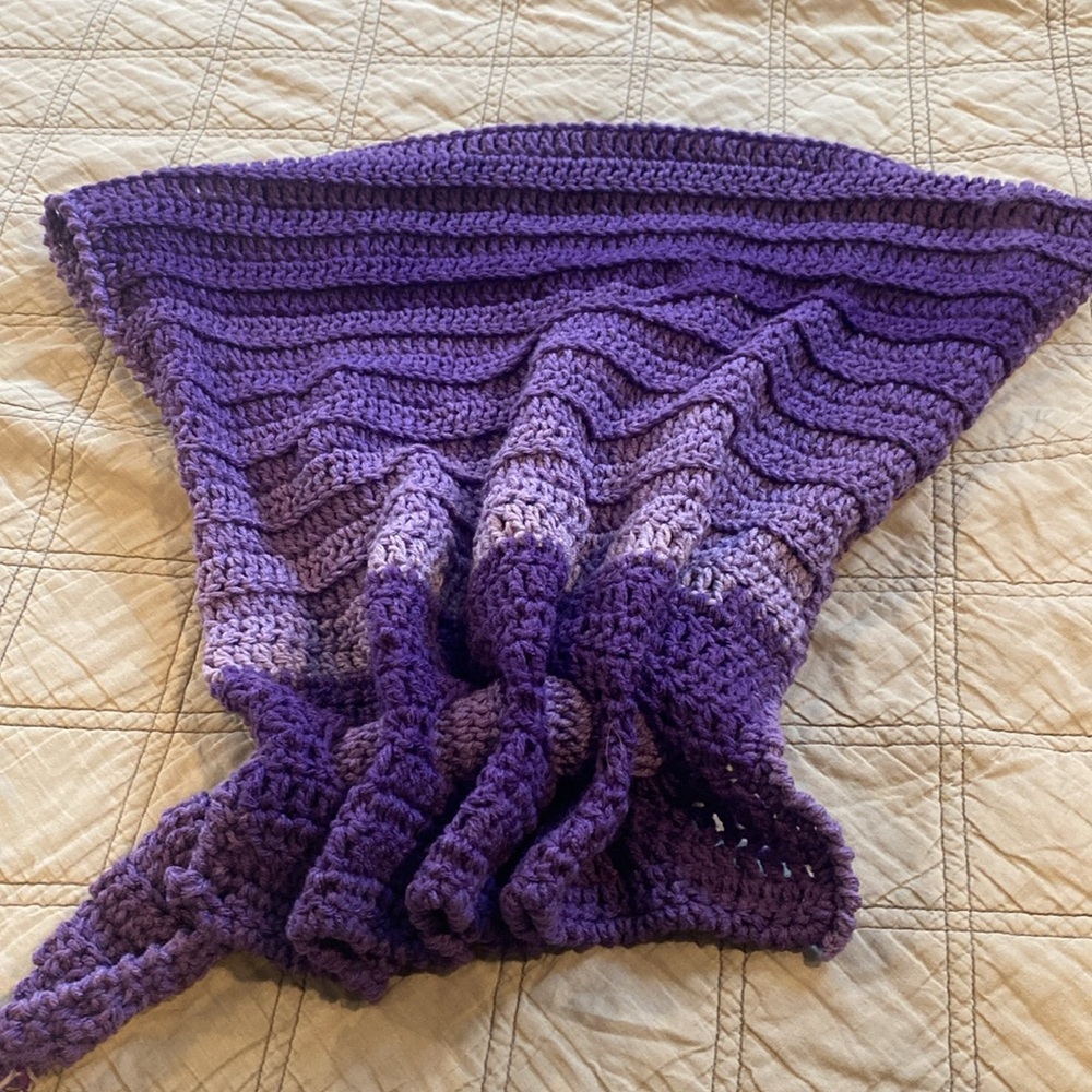 Homemade Purple Ombré Unique Knit Scarf - Picture 3 of 5